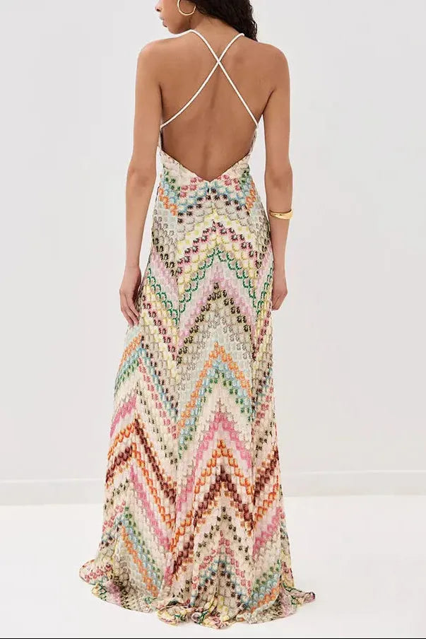 Women's A-line Sleeveless Maxi Wedding Guest Dress with V-Neck