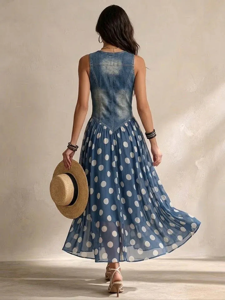 Women's Casual A-Line Maxi Wedding Guest Dress with V-Neck