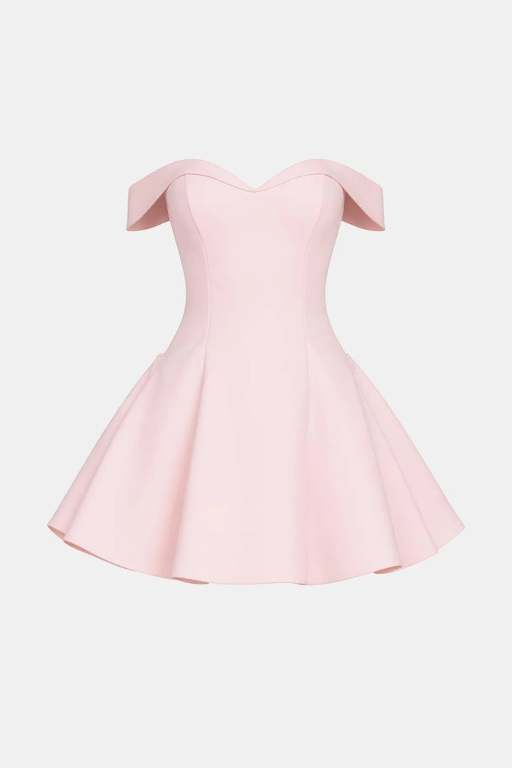 Women's Elegant A-Line Mini Cocktail Dress with Off-Shoulder