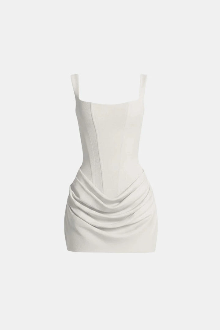 Women's Elegant A-Line Mini Cocktail Dress with Ruched