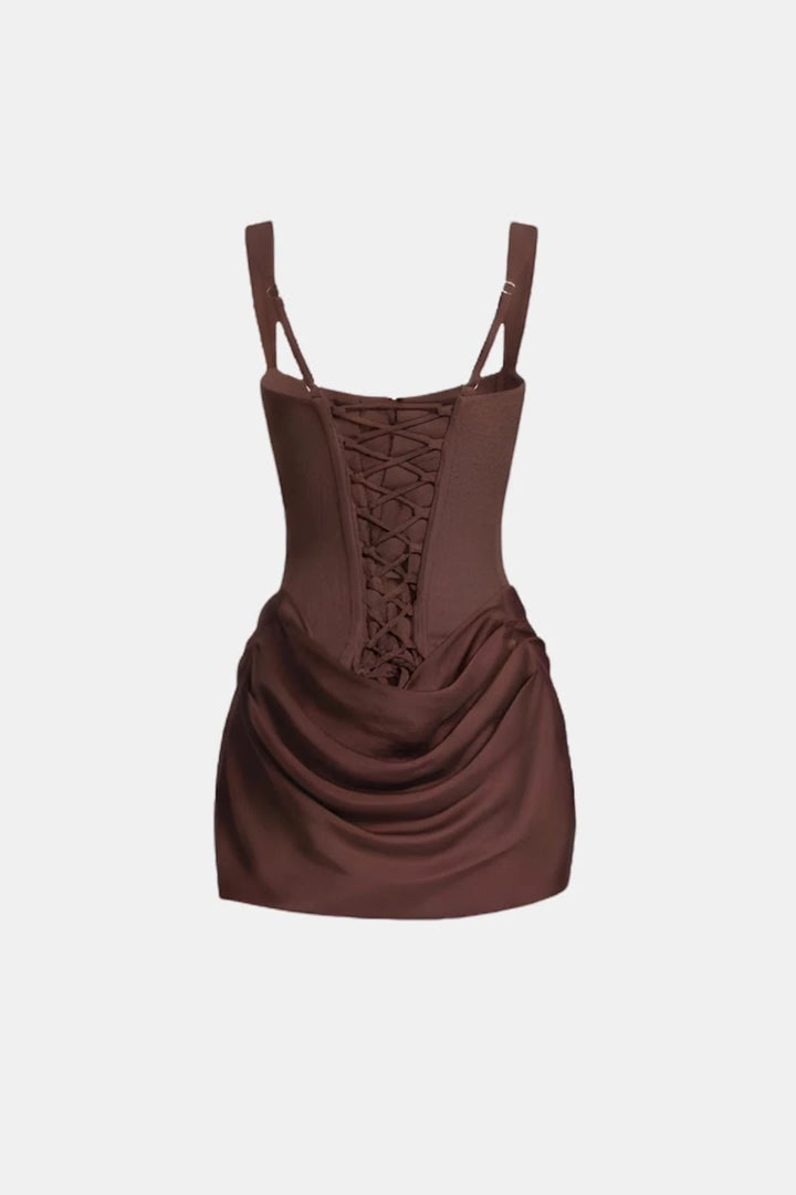 Women's Elegant A-Line Mini Cocktail Dress with Ruched