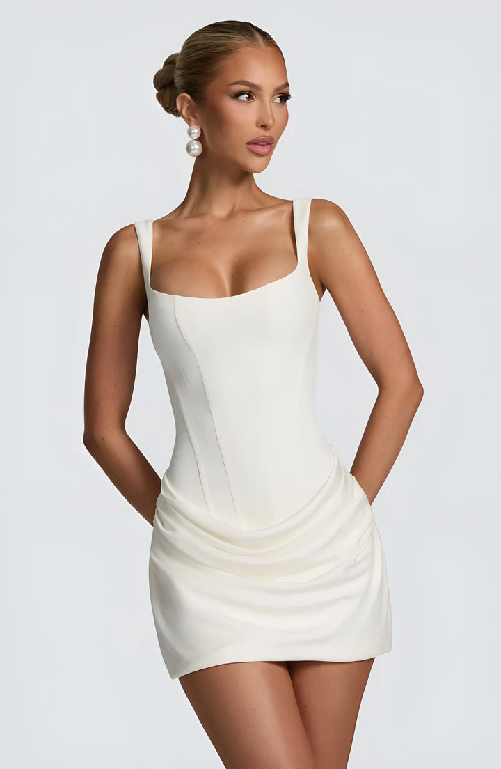 Women's Elegant Bodycon Mini Cocktail Dress with Square Neck