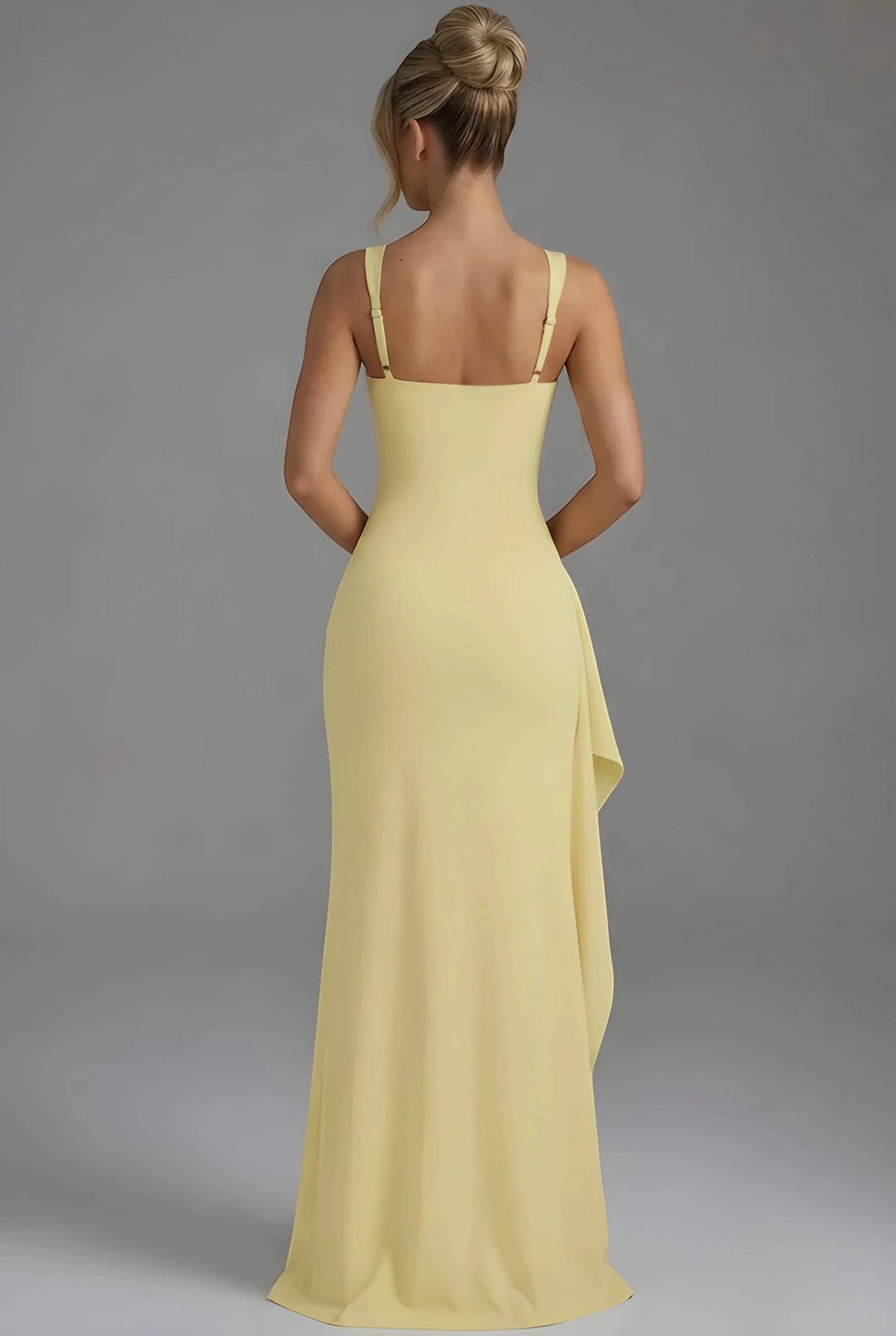 Women's Elegant Flowy Maxi Wedding Guest Dress with Slit