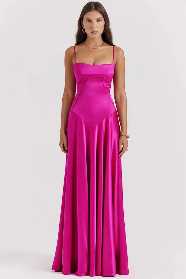 Women's Elegant Formal Maxi Wedding Guest Dress with Sleeveless