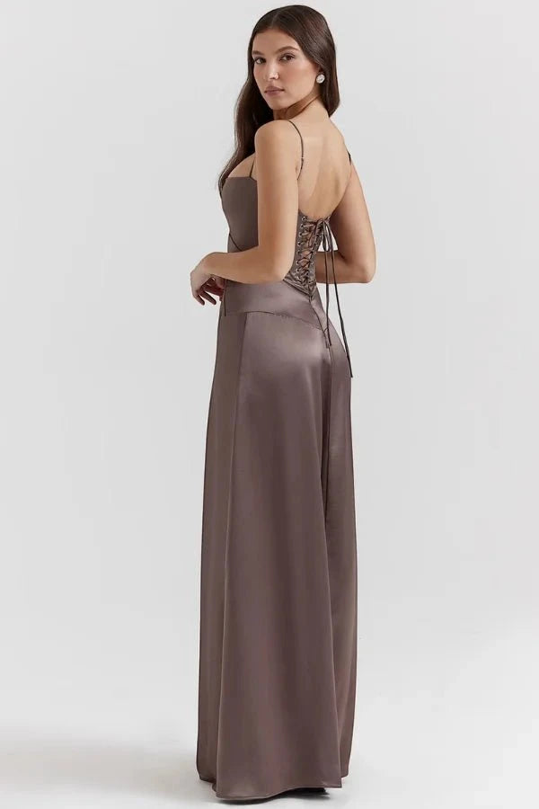 Women's Elegant Formal Maxi Wedding Guest Dress with Sleeveless