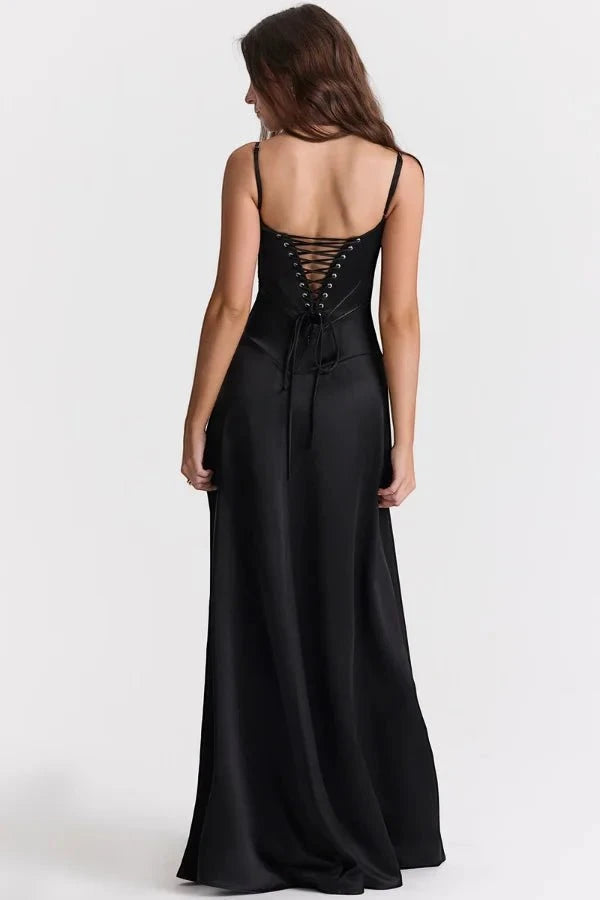 Women's Elegant Formal Maxi Wedding Guest Dress with Sleeveless