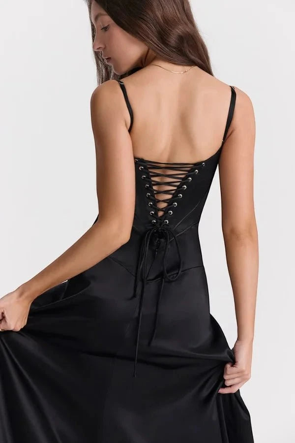 Women's Elegant Formal Maxi Wedding Guest Dress with Sleeveless