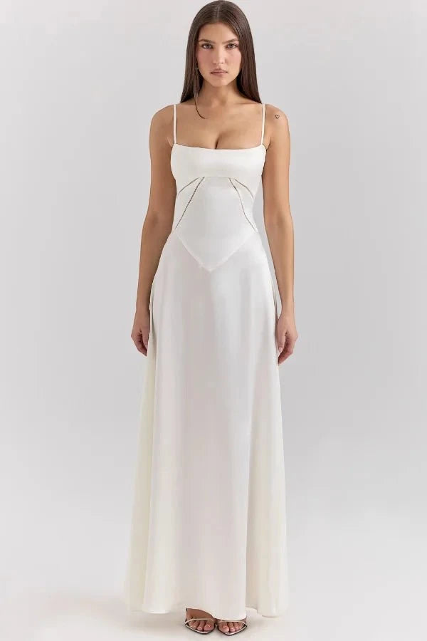 Women's Elegant Formal Maxi Wedding Guest Dress with Sleeveless