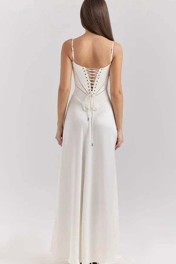 Women's Elegant Formal Maxi Wedding Guest Dress with Sleeveless