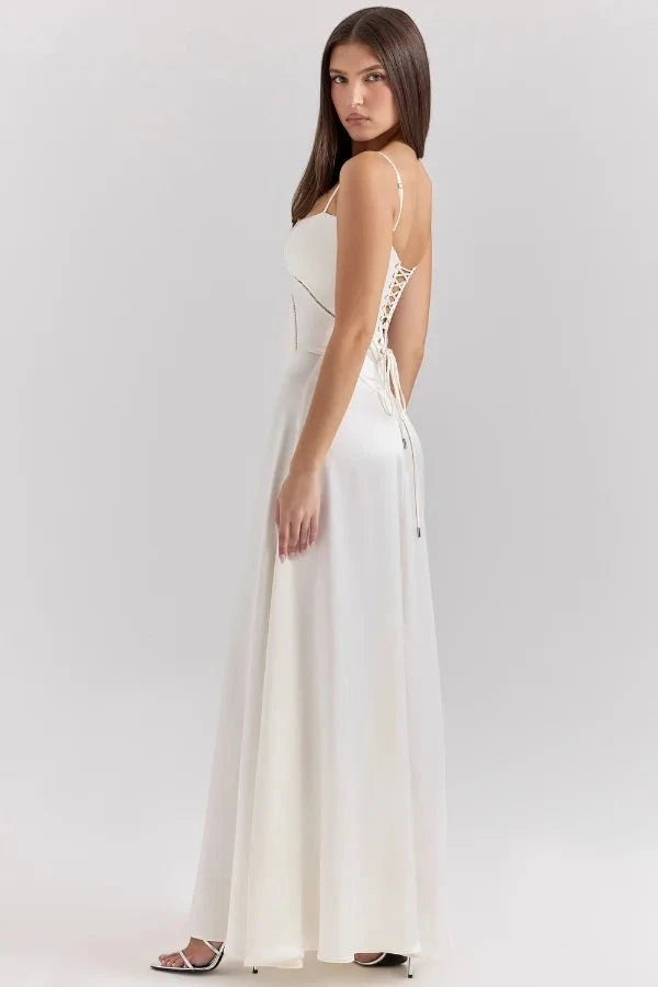Women's Elegant Formal Maxi Wedding Guest Dress with Sleeveless