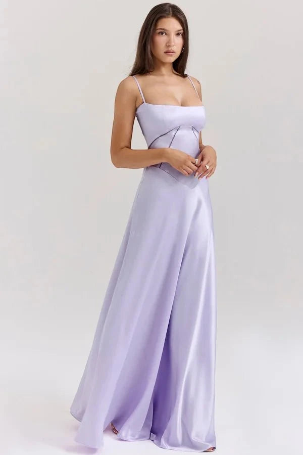 Women's Elegant Formal Maxi Wedding Guest Dress with Sleeveless