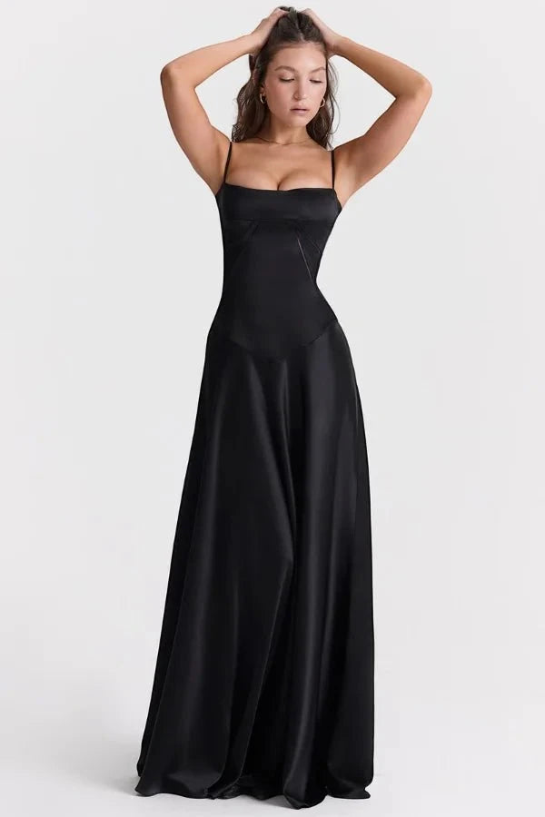 Women's Elegant Formal Maxi Wedding Guest Dress with Sleeveless
