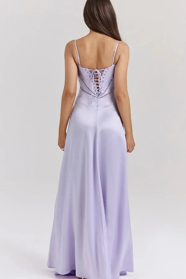 Women's Elegant Formal Maxi Wedding Guest Dress with Sleeveless