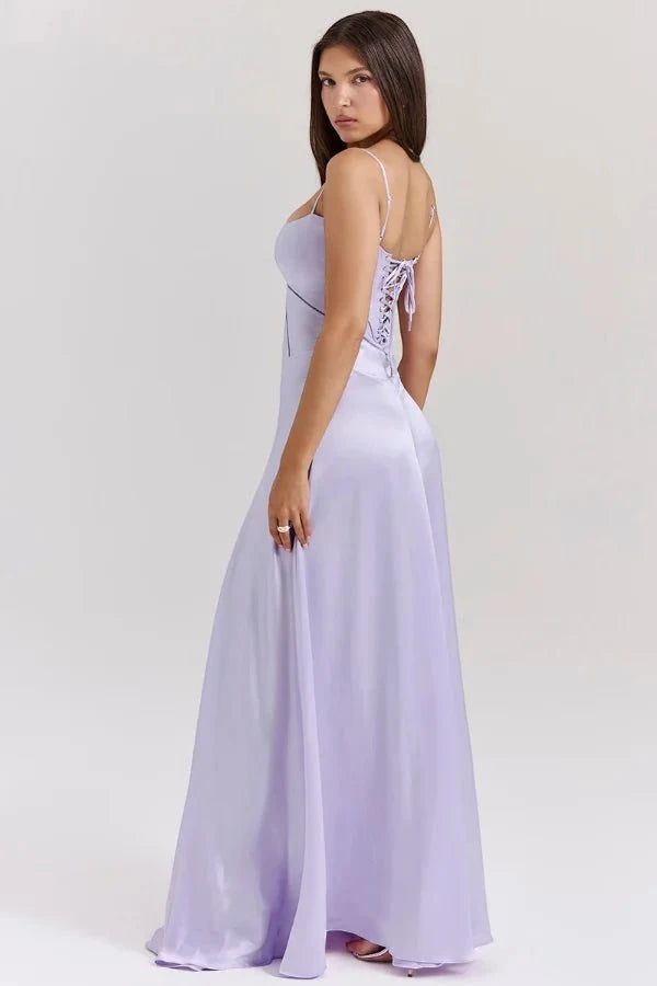Women's Elegant Formal Maxi Wedding Guest Dress with Sleeveless