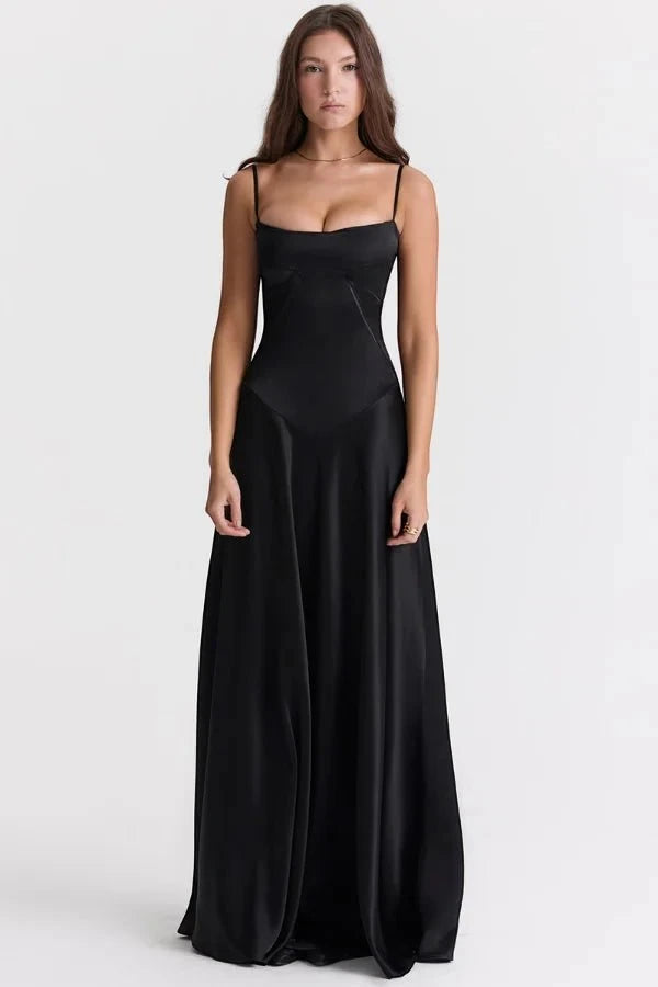 Women's Elegant Formal Maxi Wedding Guest Dress with Sleeveless