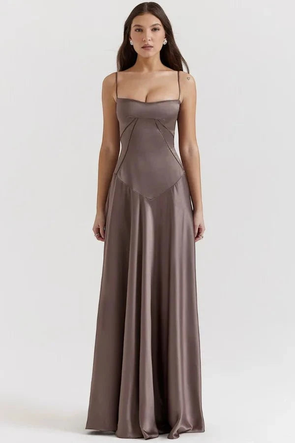 Women's Elegant Formal Maxi Wedding Guest Dress with Sleeveless