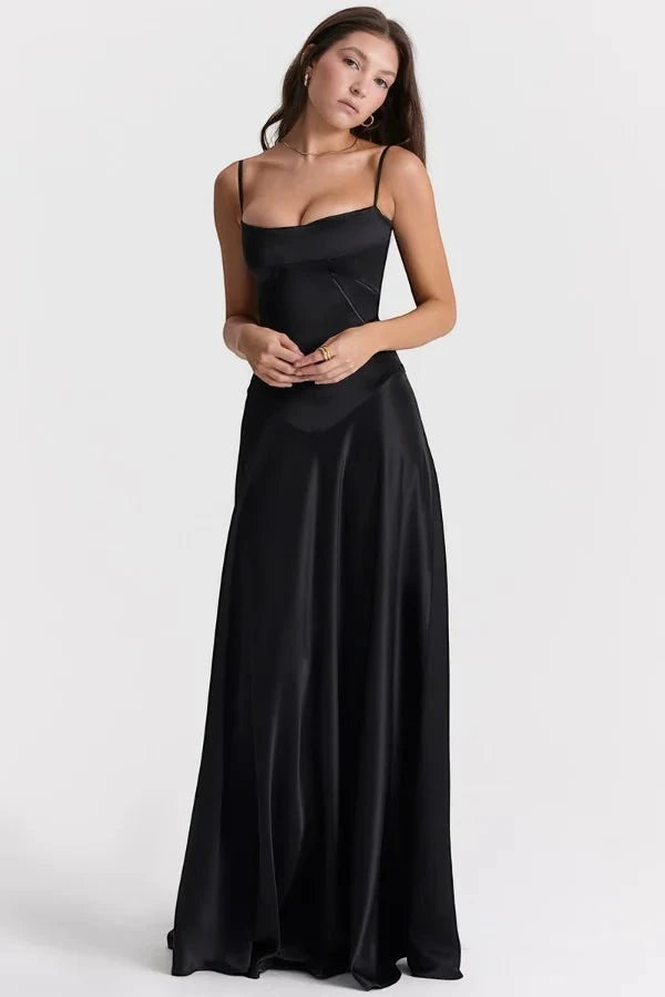 Women's Elegant Formal Maxi Wedding Guest Dress with Sleeveless