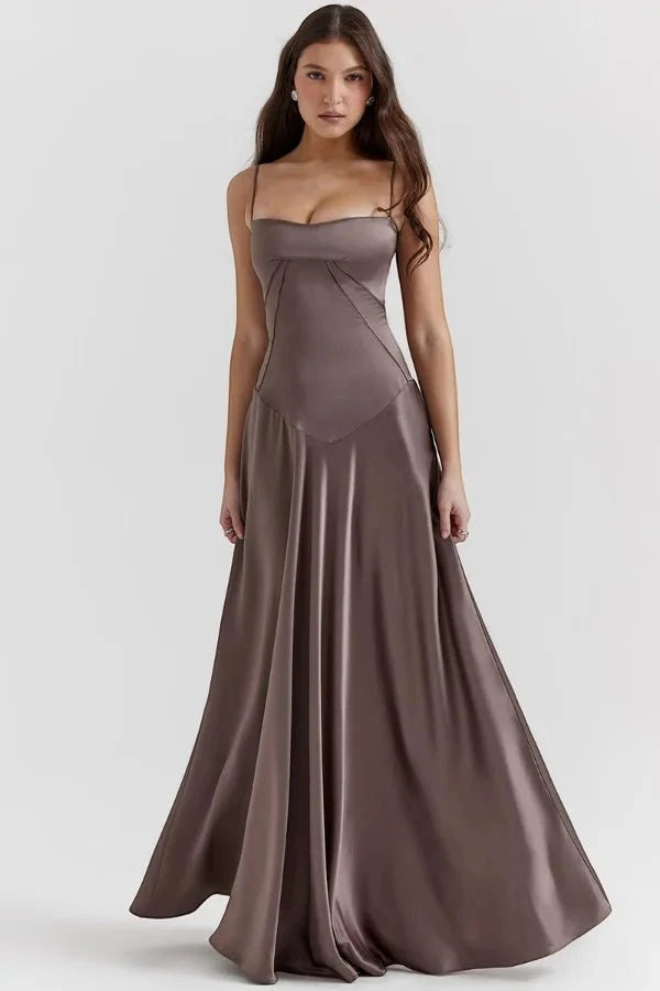 Women's Elegant Formal Maxi Wedding Guest Dress with Sleeveless
