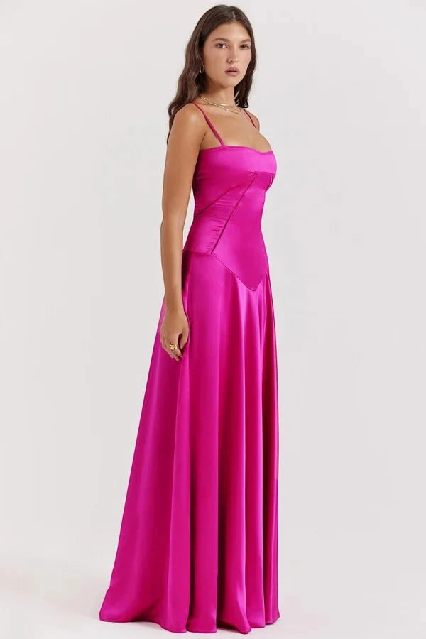 Women's Elegant Formal Maxi Wedding Guest Dress with Sleeveless