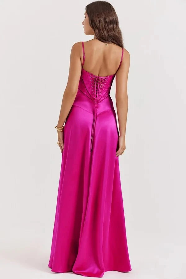 Women's Elegant Formal Maxi Wedding Guest Dress with Sleeveless