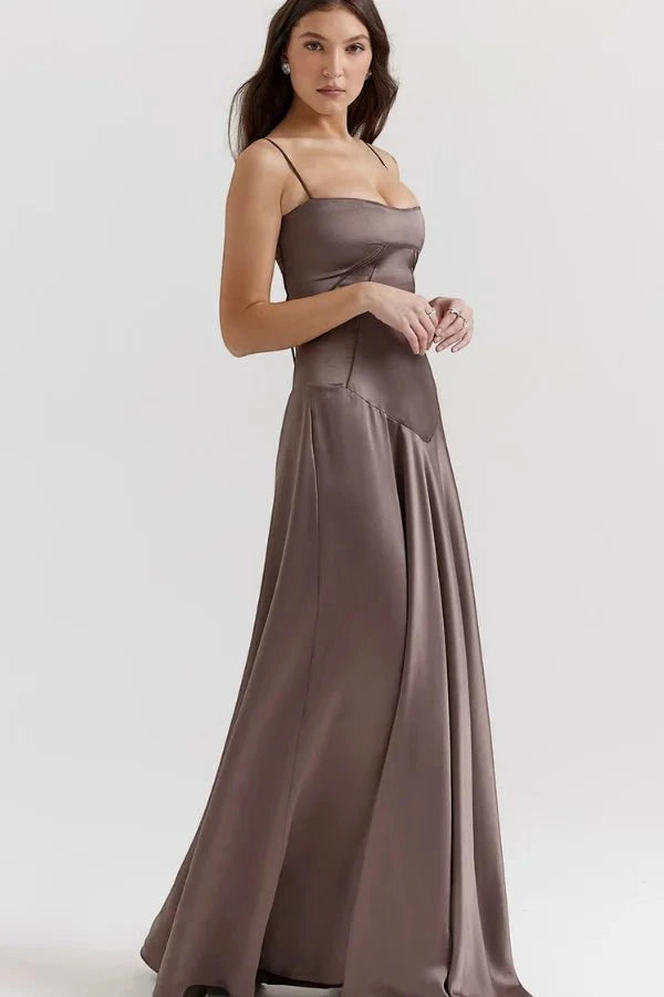 Women's Elegant Formal Maxi Wedding Guest Dress with Sleeveless
