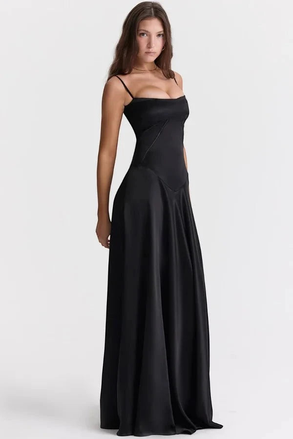 Women's Elegant Formal Maxi Wedding Guest Dress with Sleeveless