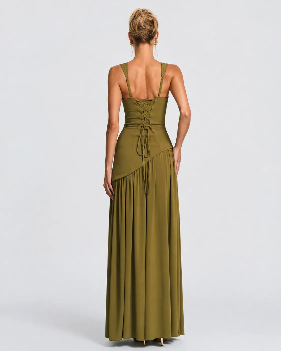 Women's Elegant Formal Maxi Wedding Guest Dress with Slit