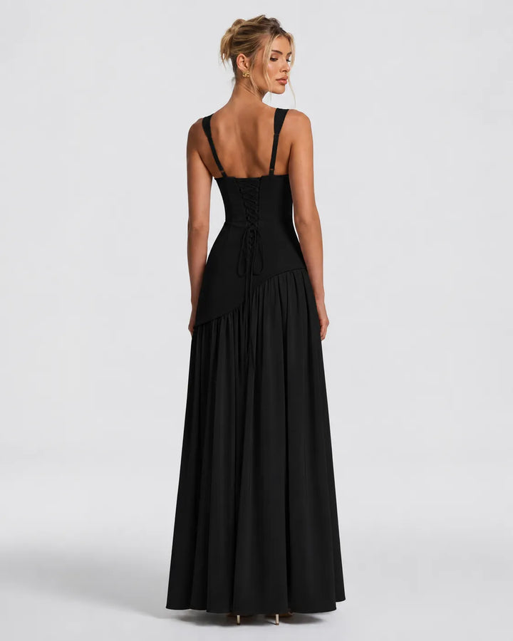 Women's Elegant Formal Maxi Wedding Guest Dress with Slit