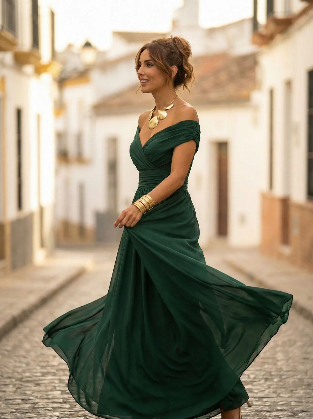 Women's Elegant Formal Maxi Wedding Guest Dress with Sweetheart Neckline