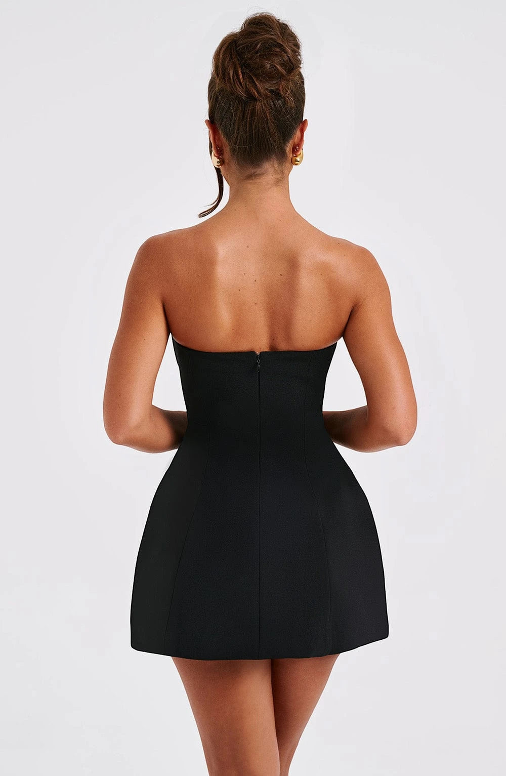 Women's Elegant Strapless Mini Cocktail Dress with A-Line Silhouette