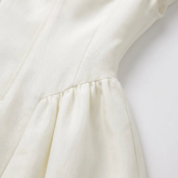 Women's Elegant Vintage Midi Wedding Guest Dress with Boat Neckline