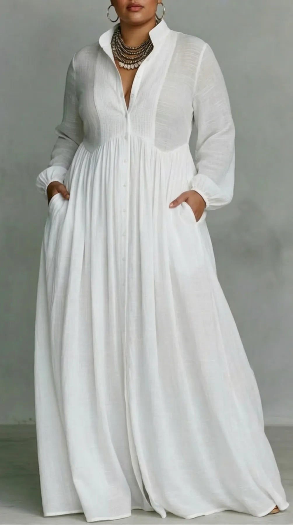 Women's Formal Elegant Maxi Wedding Guest Dress with Pleated Detail
