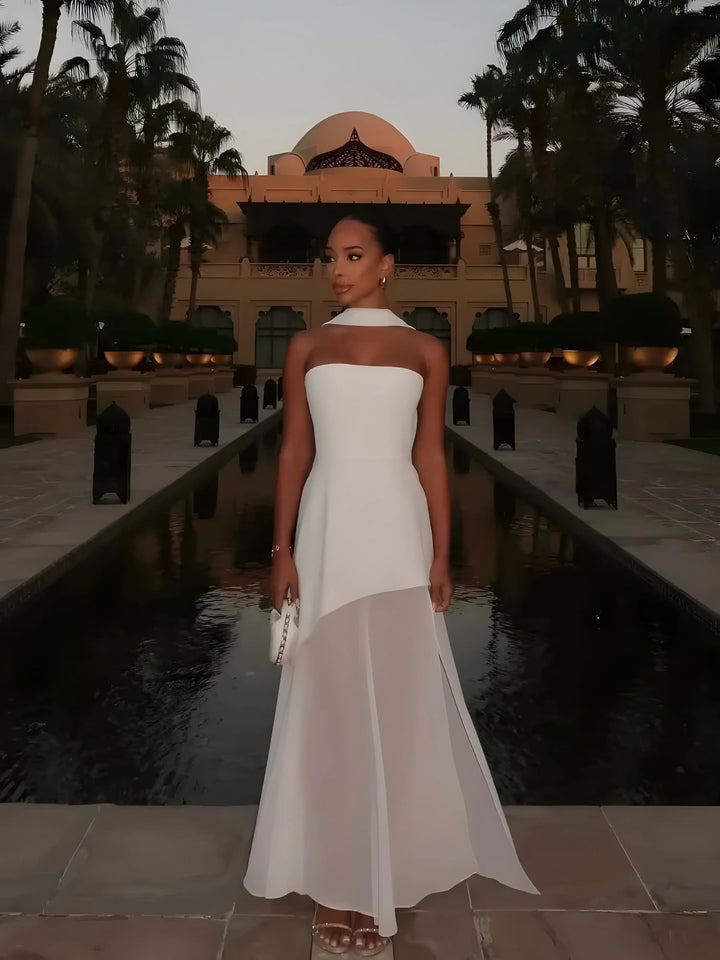 Women's Formal Elegant Maxi Wedding Guest Dress with Slit