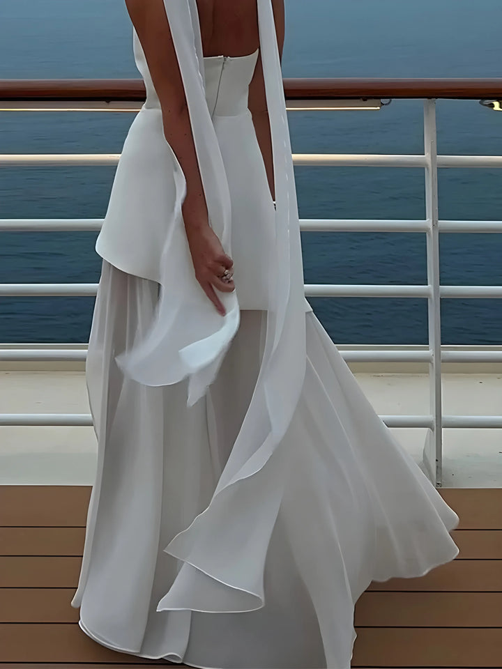 Women's Formal Elegant Maxi Wedding Guest Dress with Slit