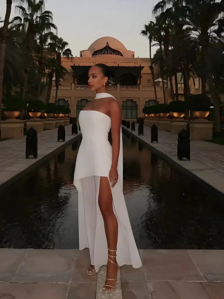 Women's Formal Elegant Maxi Wedding Guest Dress with Slit