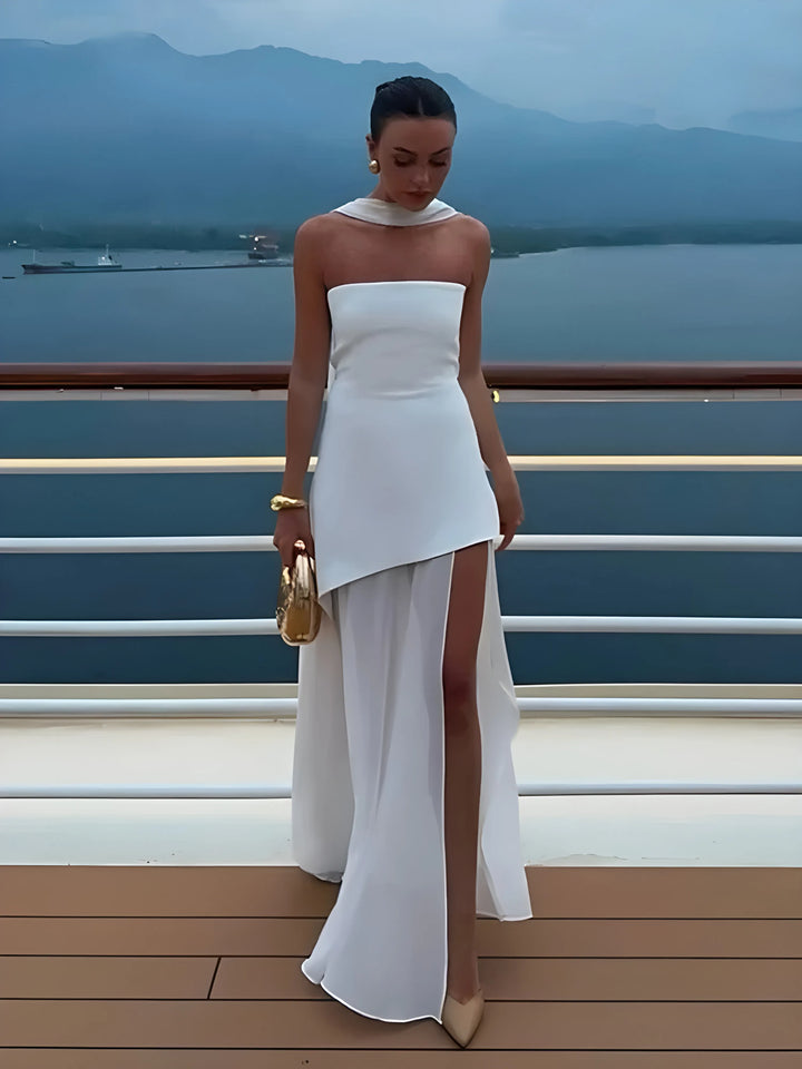 Women's Formal Elegant Maxi Wedding Guest Dress with Slit