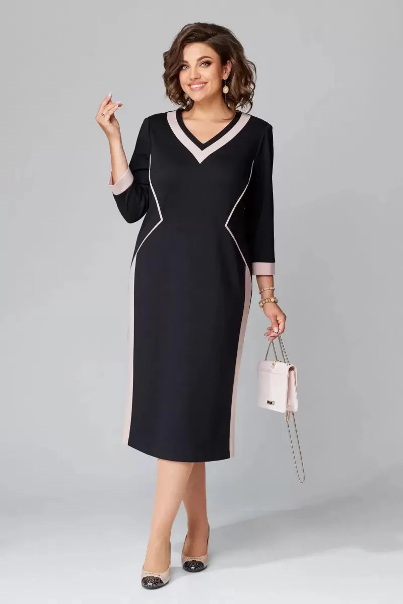 Women's Formal Elegant Wedding Guest Dress with V-Neck
