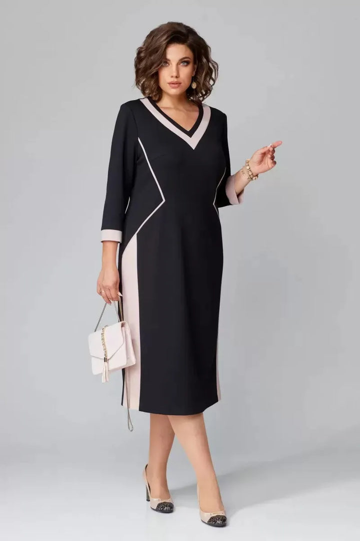 Women's Formal Elegant Wedding Guest Dress with V-Neck