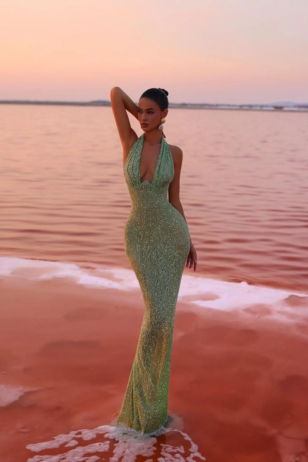 Women's Formal Sleeveless Maxi Cocktail Dress with Open Back