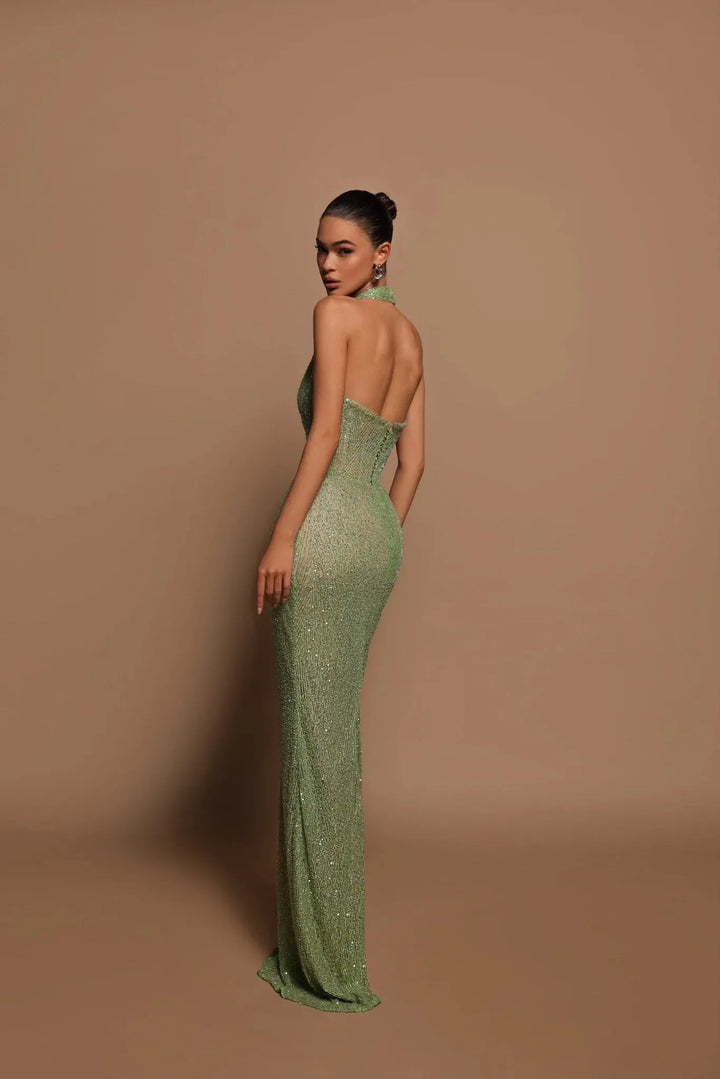 Women's Formal Sleeveless Maxi Cocktail Dress with Open Back