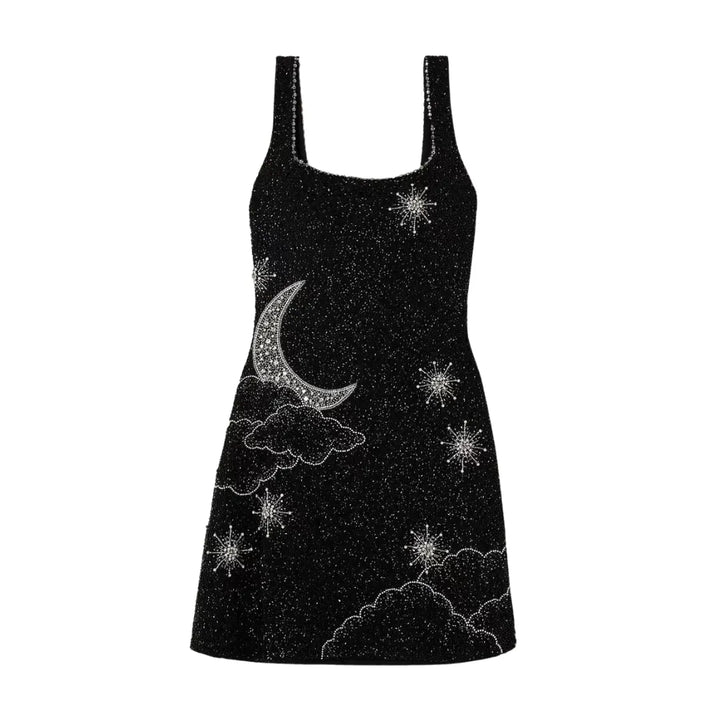 Women's Sequin Mini Cocktail Dress with Square Neck
