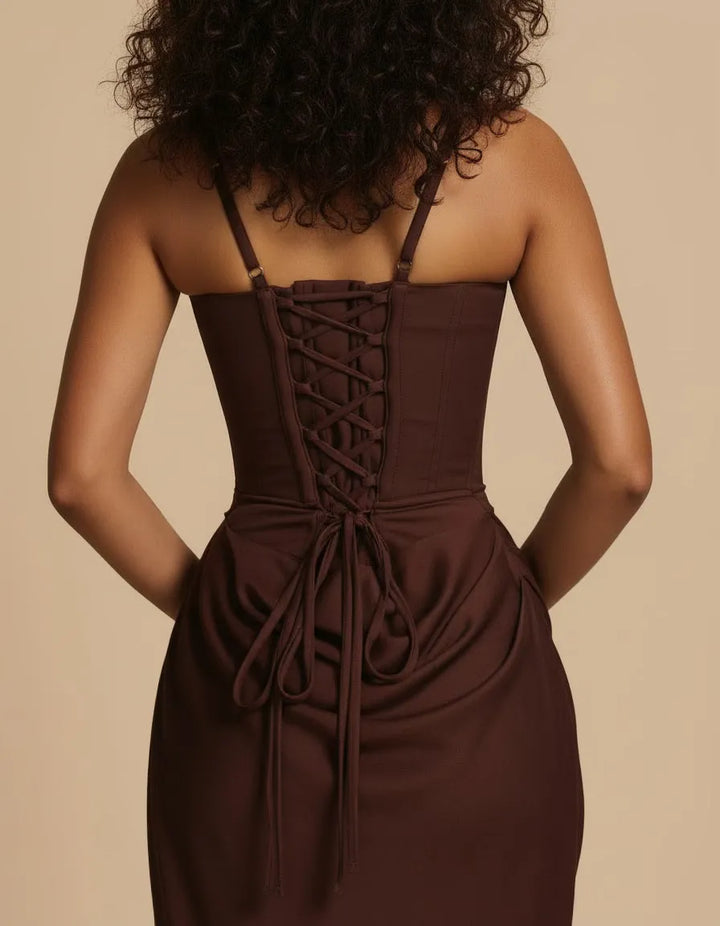 Women's Sleeveless Elegant Maxi Wedding Guest Dress with Square Neck