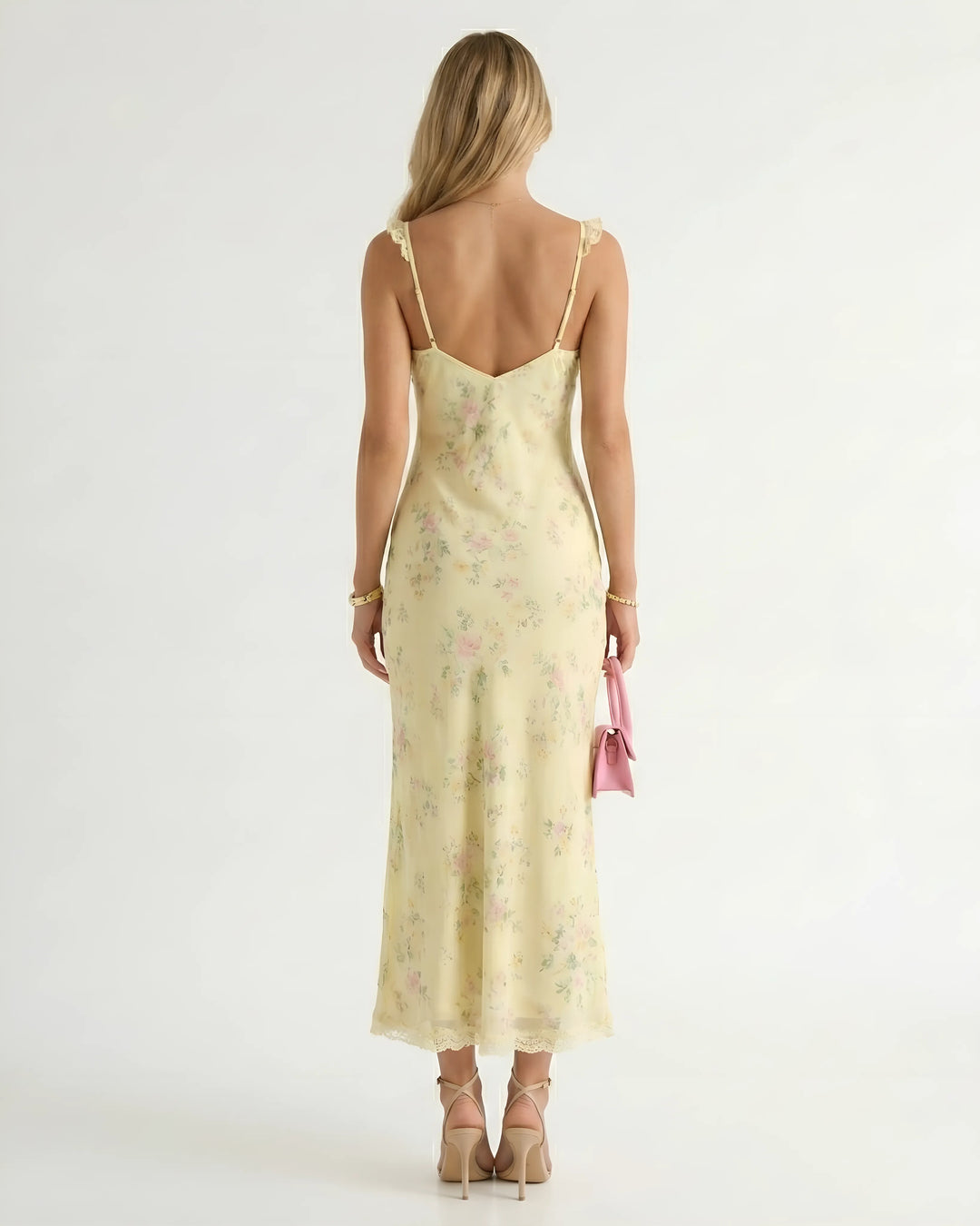 Women's Sleeveless Floral Maxi Summer Dress with Open Back
